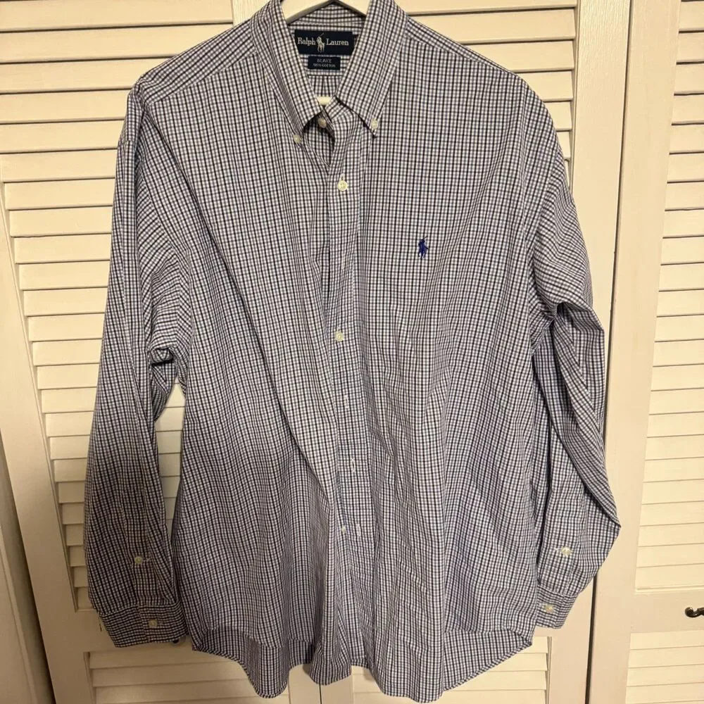 VTG RALPH LAUREN‎ BLAKE COTTON BUTTON DOWN BUSINESS CASUAL SZ L